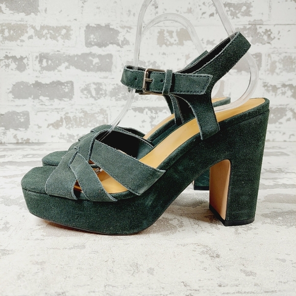 Splendid Shoes - NEW Splendid Piper Brown Suede Heeled Platform Sandals W706